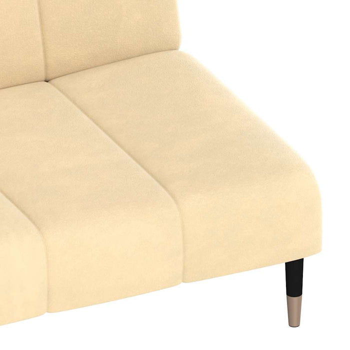 Divano Letto a 2 Posti Crema in Velluto 375883