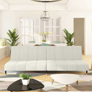 Divano Letto a 2 Posti-Sofa Letto 2 Posti-Daybed Crema in Velluto 219526