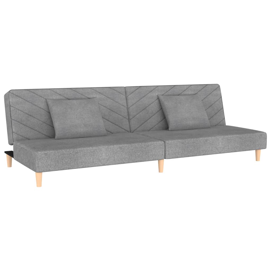 Divano Letto a 2 Posti con 2 Cuscini-Sofa Letto 2 Posti-Daybed Grigio Chiaro in Tessuto 475747
