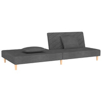 Divano Letto a 2 Posti con 2 Cuscini-Sofa Letto 2 Posti-Daybed Grigio Scuro in Tessuto 160337
