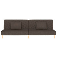 Divano Letto a 2 Posti con 2 Cuscini-Sofa Letto 2 Posti-Daybed Marrone in Tessuto