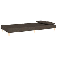Divano Letto a 2 Posti con 2 Cuscini-Sofa Letto 2 Posti-Daybed Marrone in Tessuto