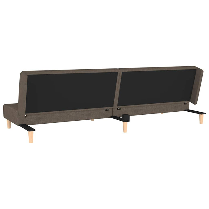 Divano Letto a 2 Posti con 2 Cuscini-Sofa Letto 2 Posti-Daybed Marrone in Tessuto