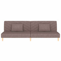 Divano Letto a 2 Posti con 2 Cuscini-Sofa Letto 2 Posti-Daybed Tortora in Tessuto 396794
