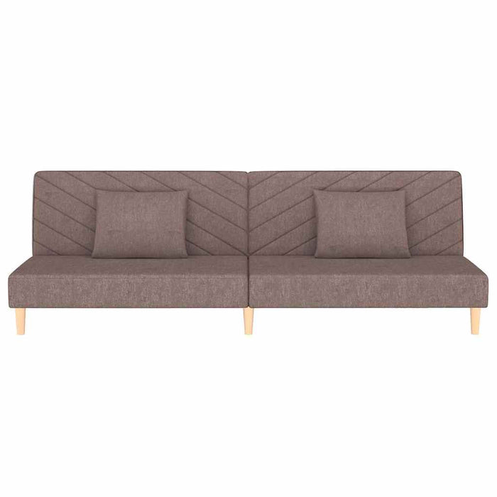 Divano Letto a 2 Posti con 2 Cuscini-Sofa Letto 2 Posti-Daybed Tortora in Tessuto 396794