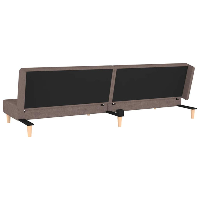 Divano Letto a 2 Posti con 2 Cuscini-Sofa Letto 2 Posti-Daybed Tortora in Tessuto 396794