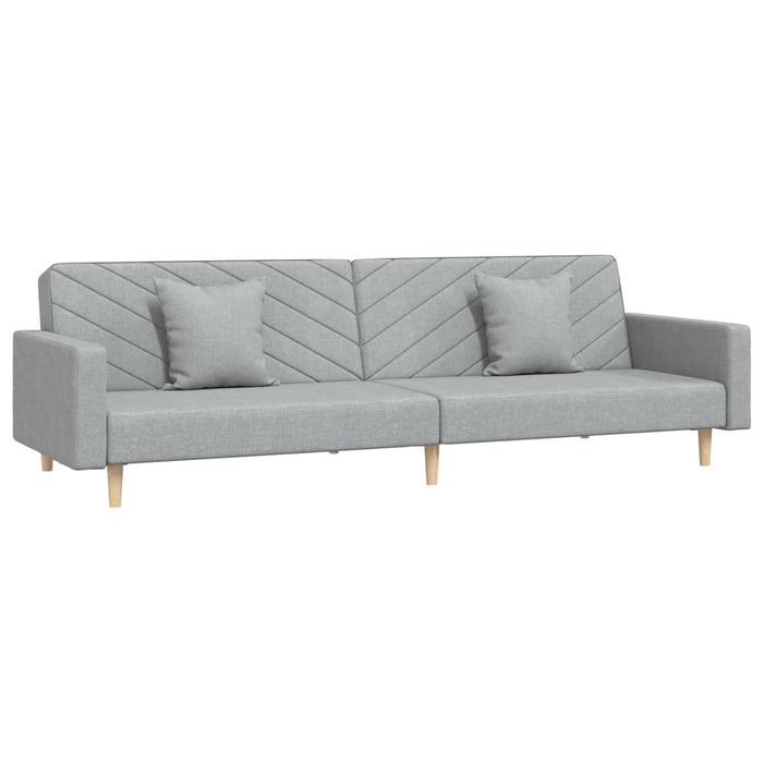Divano Letto a 2 Posti con 2 Cuscini-Sofa Letto 2 Posti-Daybed Grigio Chiaro in Tessuto 189209