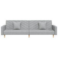Divano Letto a 2 Posti con 2 Cuscini-Sofa Letto 2 Posti-Daybed Grigio Chiaro in Tessuto 189209