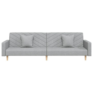 Divano Letto a 2 Posti con 2 Cuscini-Sofa Letto 2 Posti-Daybed Grigio Chiaro in Tessuto 189209