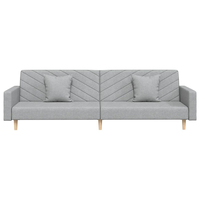 Divano Letto a 2 Posti con 2 Cuscini-Sofa Letto 2 Posti-Daybed Grigio Chiaro in Tessuto 189209