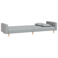 Divano Letto a 2 Posti con 2 Cuscini-Sofa Letto 2 Posti-Daybed Grigio Chiaro in Tessuto 189209