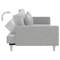 Divano Letto a 2 Posti con 2 Cuscini-Sofa Letto 2 Posti-Daybed Grigio Chiaro in Tessuto 189209