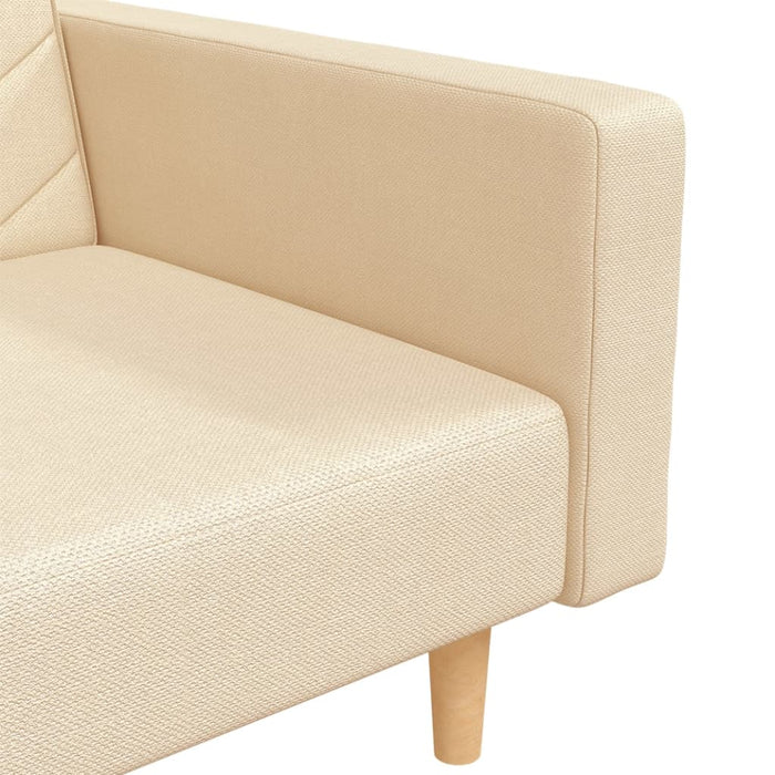 Divano Letto a 2 Posti con 2 Cuscini-Sofa Letto 2 Posti-Daybed Crema in Tessuto 983110