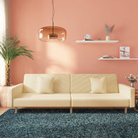 Divano Letto a 2 Posti con 2 Cuscini-Sofa Letto 2 Posti-Daybed Crema in Tessuto 983110