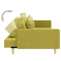 Divano Letto a 2 Posti con 2 Cuscini Verde in Tessuto 375905