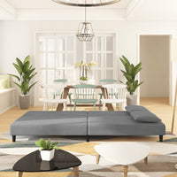 Divano Letto a 2 Posti con 2 Cuscini-Sofa Letto 2 Posti-Daybed Grigio Chiaro in Velluto 186986