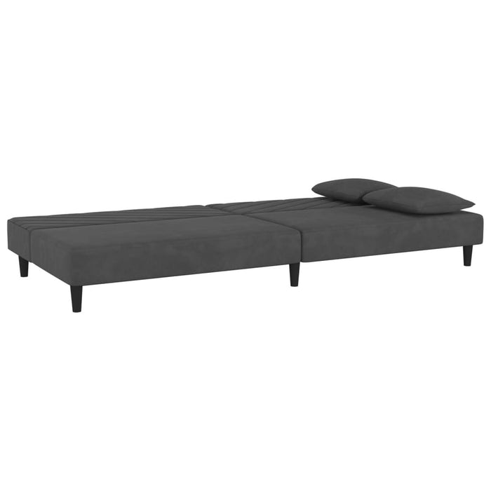 Divano Letto a 2 Posti con 2 Cuscini-Sofa Letto 2 Posti-Daybed Grigio Scuro in Velluto 328550
