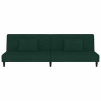 Divano Letto a 2 Posti con 2 Cuscini-Sofa Letto 2 Posti-Daybed Verde Scuro in Velluto 513538