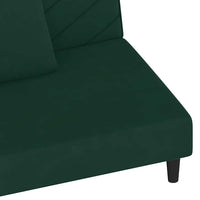 Divano Letto a 2 Posti con 2 Cuscini-Sofa Letto 2 Posti-Daybed Verde Scuro in Velluto 513538