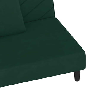 Divano Letto a 2 Posti con 2 Cuscini-Sofa Letto 2 Posti-Daybed Verde Scuro in Velluto 513538