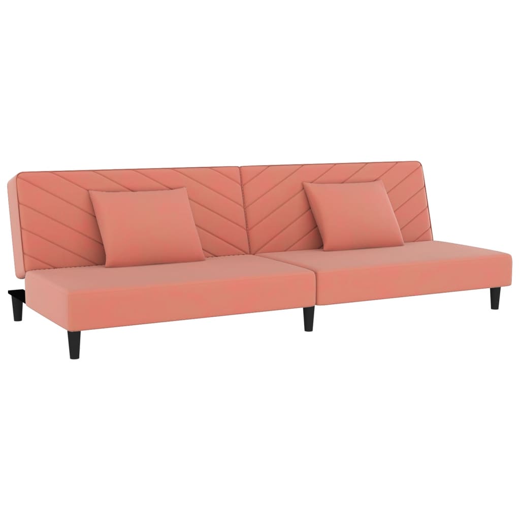 Divano Letto a 2 Posti con 2 Cuscini-Sofa Letto 2 Posti-Daybed Rosa in Velluto 918029