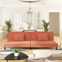 Divano Letto a 2 Posti con 2 Cuscini-Sofa Letto 2 Posti-Daybed Rosa in Velluto 918029
