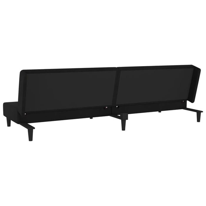 Divano Letto a 2 Posti con 2 Cuscini-Sofa Letto 2 Posti-Daybed Nero in Velluto 311834