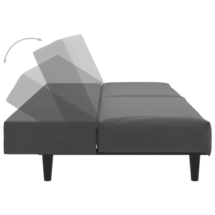 Divano Letto a 2 Posti-Sofa Letto 2 Posti-Daybed Grigio Scuro in Velluto 398909