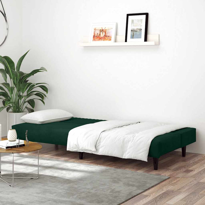 Divano Letto a 2 Posti-Sofa Letto 2 Posti-Daybed Verde Scuro in Velluto 651298