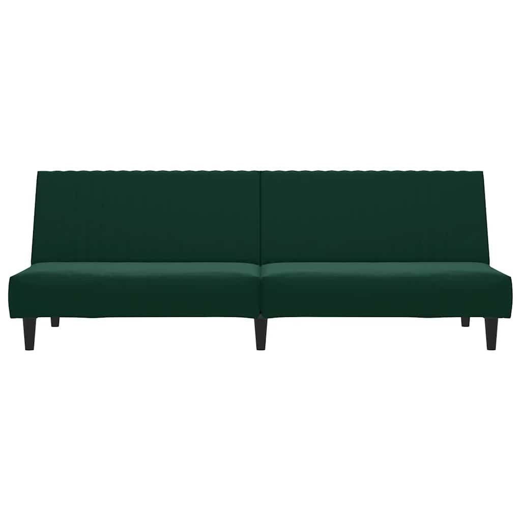 Divano Letto a 2 Posti-Sofa Letto 2 Posti-Daybed Verde Scuro in Velluto 651298