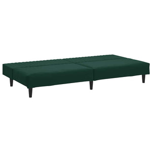 Divano Letto a 2 Posti-Sofa Letto 2 Posti-Daybed Verde Scuro in Velluto 651298