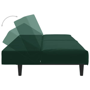 Divano Letto a 2 Posti-Sofa Letto 2 Posti-Daybed Verde Scuro in Velluto 651298