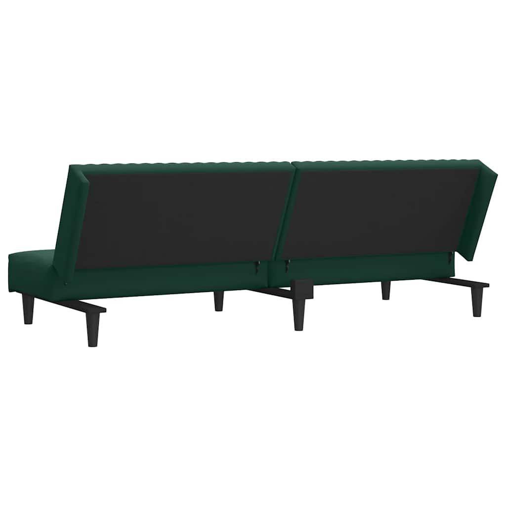 Divano Letto a 2 Posti-Sofa Letto 2 Posti-Daybed Verde Scuro in Velluto 651298