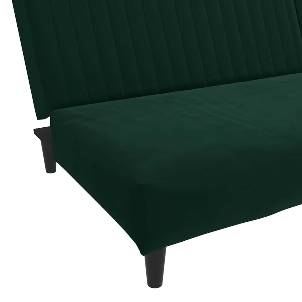 Divano Letto a 2 Posti-Sofa Letto 2 Posti-Daybed Verde Scuro in Velluto 651298