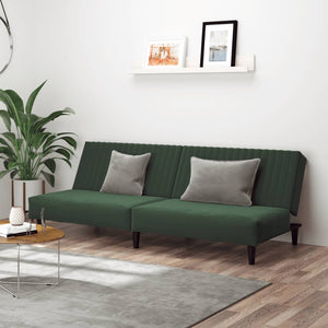 Divano Letto a 2 Posti-Sofa Letto 2 Posti-Daybed Verde Scuro in Velluto 651298