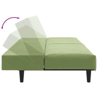 Divano Letto a 2 Posti-Sofa Letto 2 Posti-Daybed Verde Chiaro in Velluto 265602