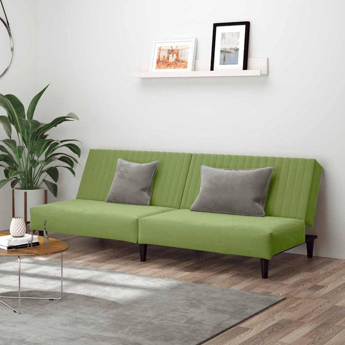 Divano Letto a 2 Posti-Sofa Letto 2 Posti-Daybed Verde Chiaro in Velluto 265602