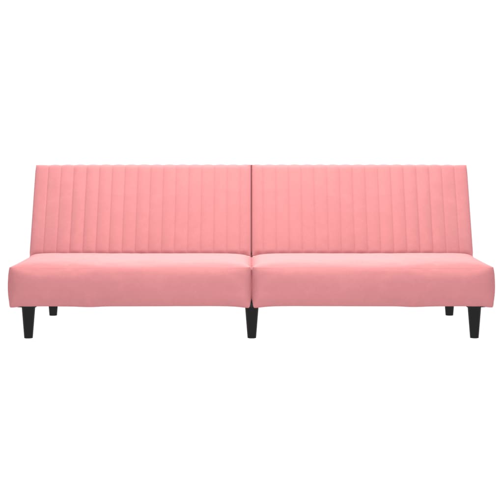 Divano Letto a 2 Posti Rosa in Velluto 375930