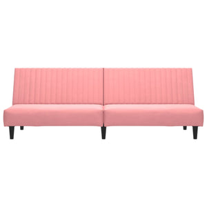 Divano Letto a 2 Posti Rosa in Velluto 375930