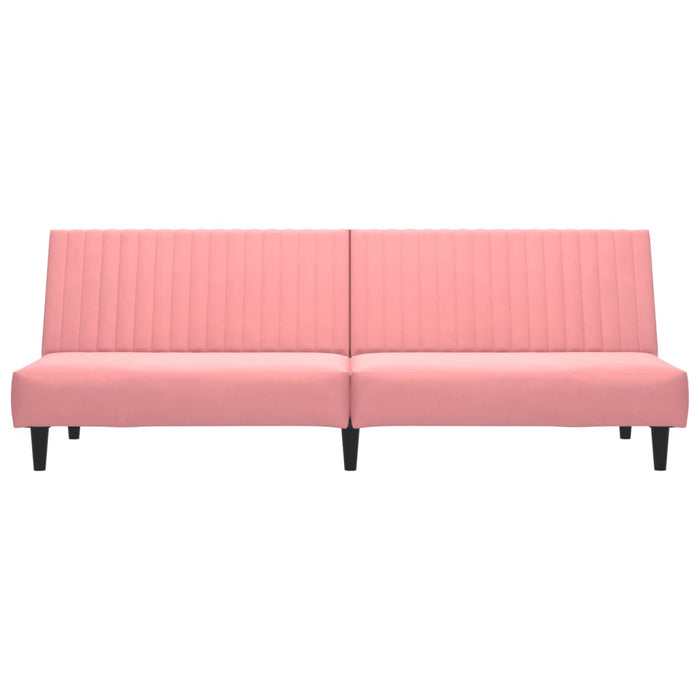 Divano Letto a 2 Posti Rosa in Velluto 375930