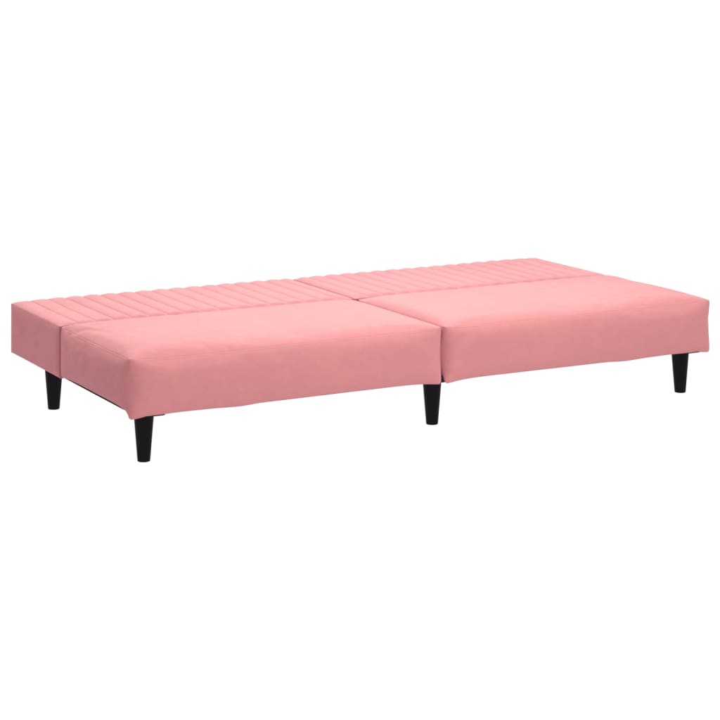 Divano Letto a 2 Posti Rosa in Velluto 375930