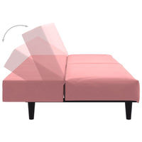 Divano Letto a 2 Posti Rosa in Velluto 375930