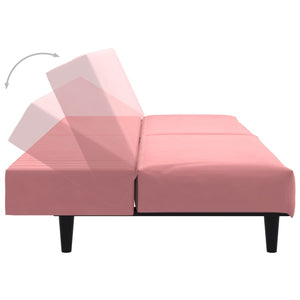 Divano Letto a 2 Posti Rosa in Velluto 375930