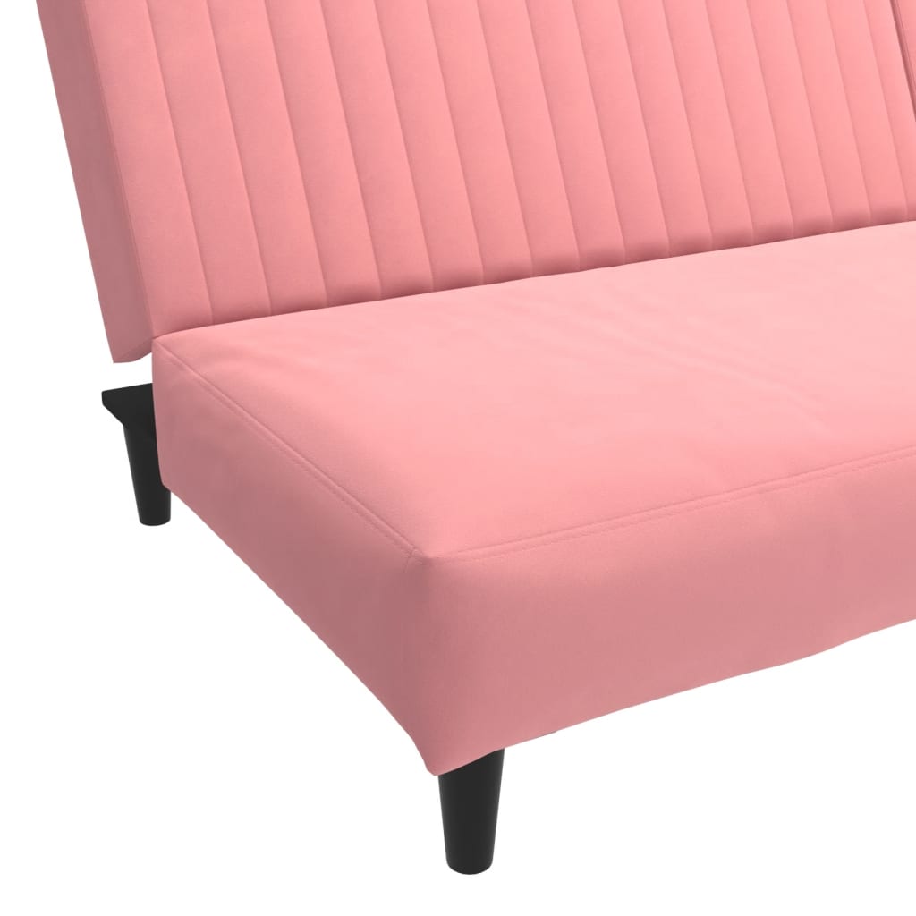 Divano Letto a 2 Posti Rosa in Velluto 375930