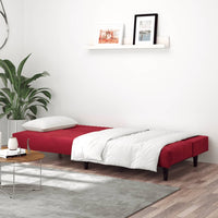 Divano Letto a 2 Posti Rosso Vino in Vellutocod mxl 89276