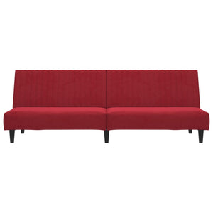 Divano Letto a 2 Posti Rosso Vino in Velluto 375931