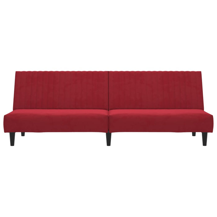 Divano Letto a 2 Posti Rosso Vino in Velluto 375931