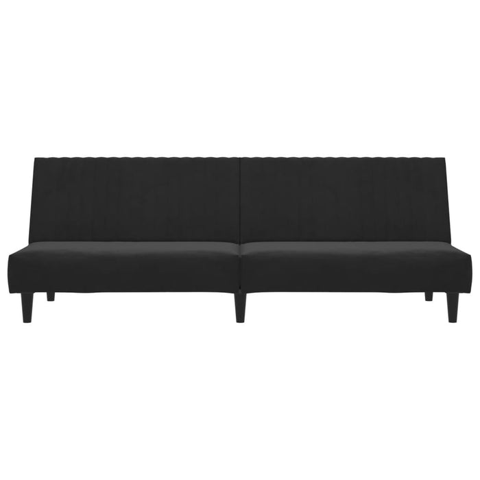 Divano Letto a 2 Posti-Sofa Letto 2 Posti-Daybed Nero in Velluto 321978
