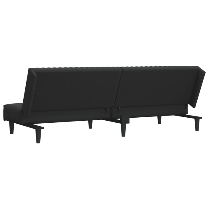 Divano Letto a 2 Posti-Sofa Letto 2 Posti-Daybed Nero in Velluto 321978