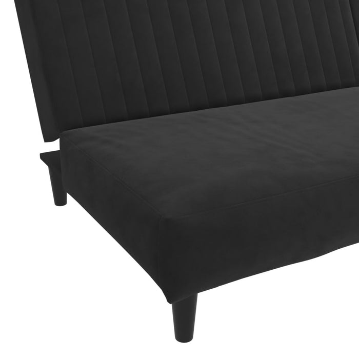 Divano Letto a 2 Posti-Sofa Letto 2 Posti-Daybed Nero in Velluto 321978